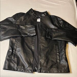Zara Men's Black Leather Jacket